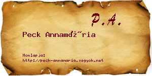 Peck Annamária névjegykártya